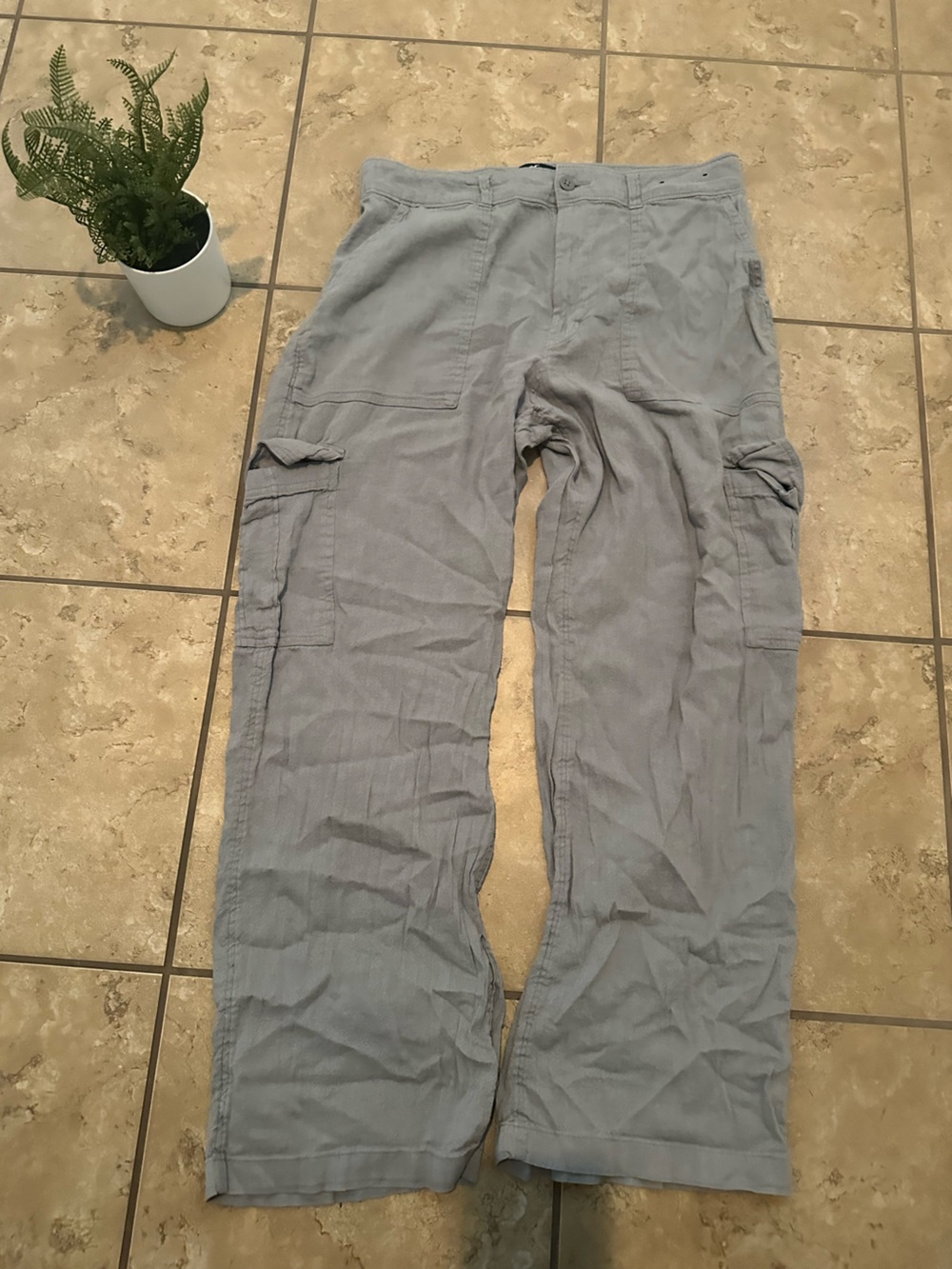 GREY ULTRA HIGH RISE BAGGY PANTS